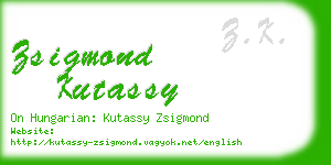 zsigmond kutassy business card